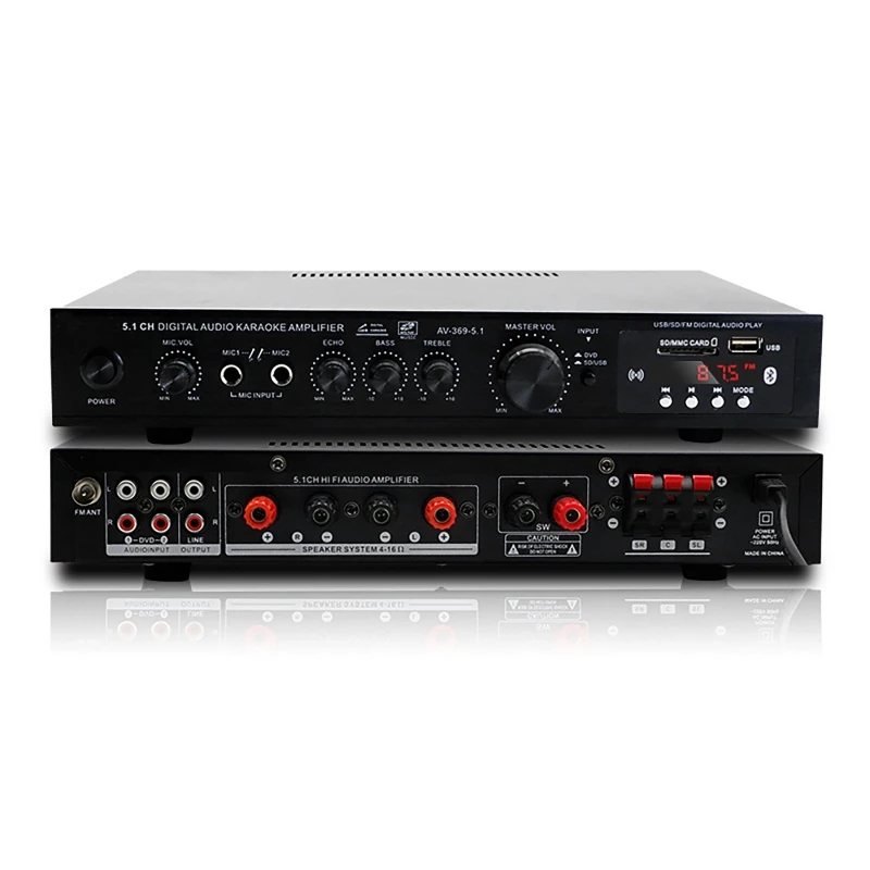 Home Cinema Bluetooth 5.1 - 6-Kanal Bluetooth 5.1 Lautsprecher-Verstärker, Stereo-Audio-Receiver, Heimkino-Audio-Stereo-System-Komponenten
