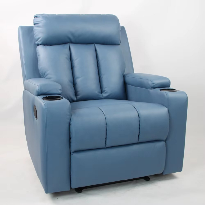 Home Cinema Luxury - Modernes Luxus-Ledersofa mit Drehfunktion und Getränkehalter
