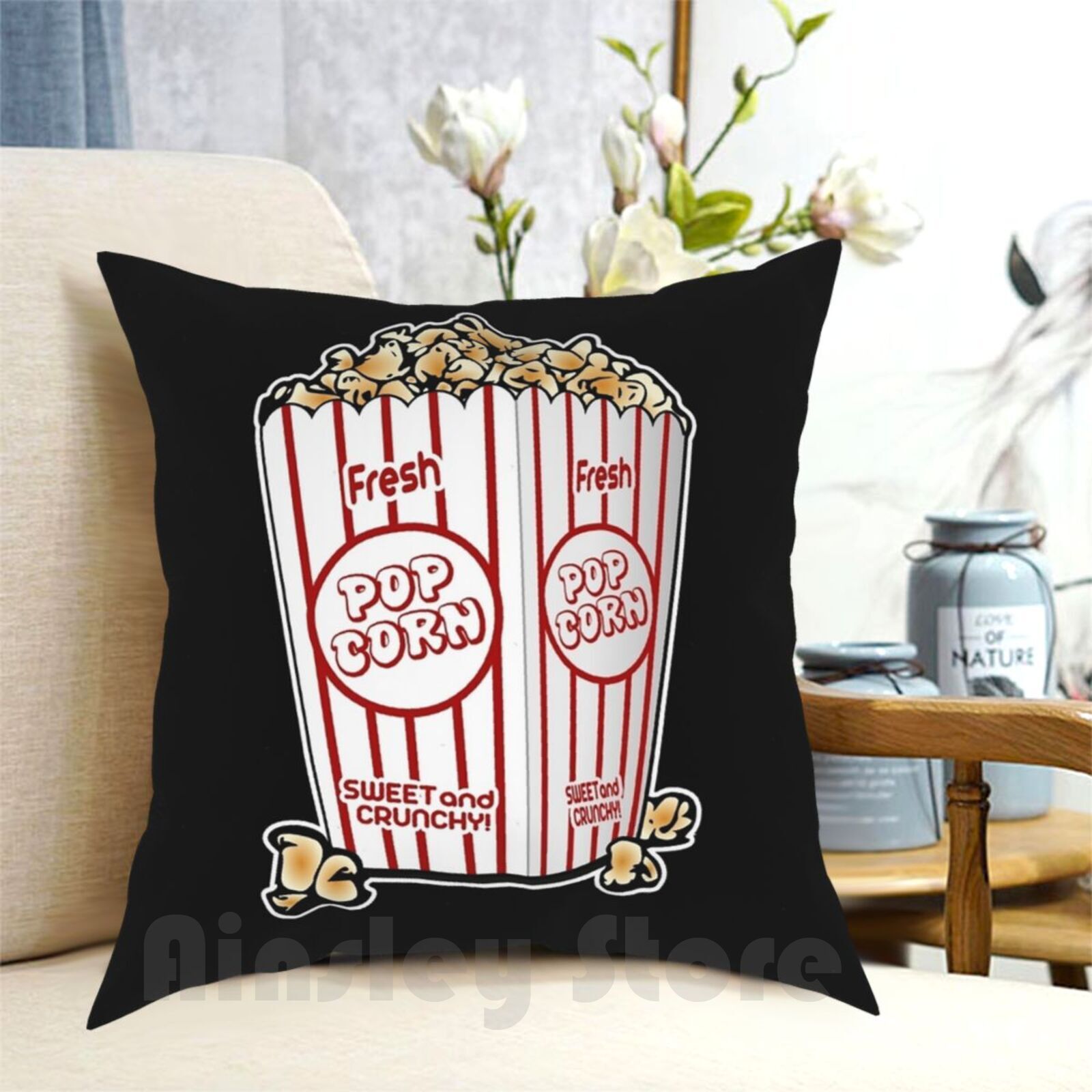 Home Cinema Food - Cinema Popcorn Pack Kissenbezug, bedruckt, für