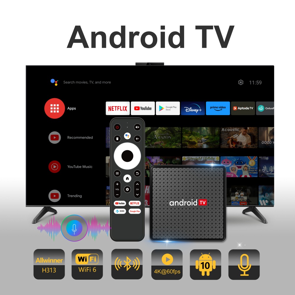 Home Cinema Player - Wudung X5 TV-Box AndroidTV Allwinner H313