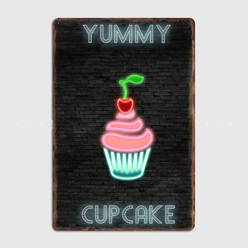 Home Cinema Food - CUPCAKE Essen Neonschild Metallschild Poster Garage
