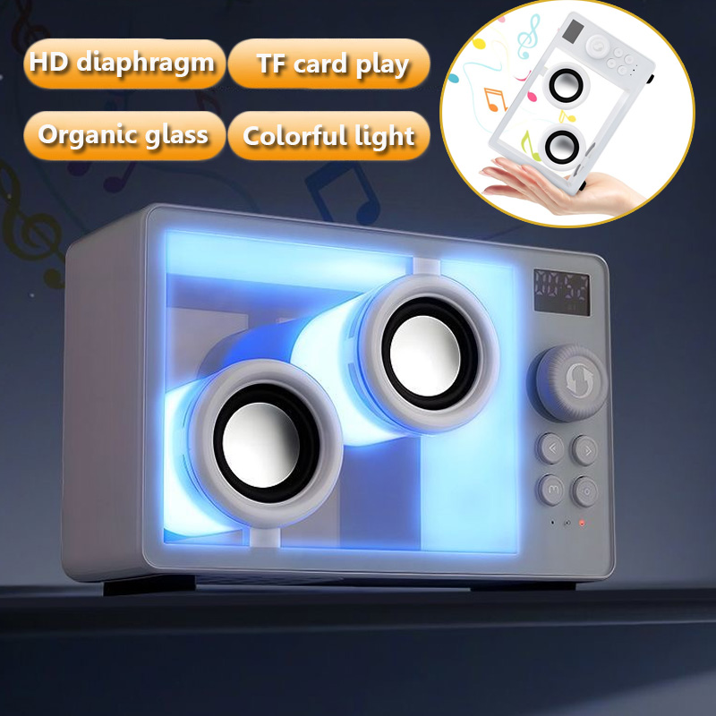Home Cinema Bluetooth 5.1 - Mini-transparenter Bluetooth-Lautsprecher, kabellos, leistungsstarke Bass-Musikbox, Soundbar