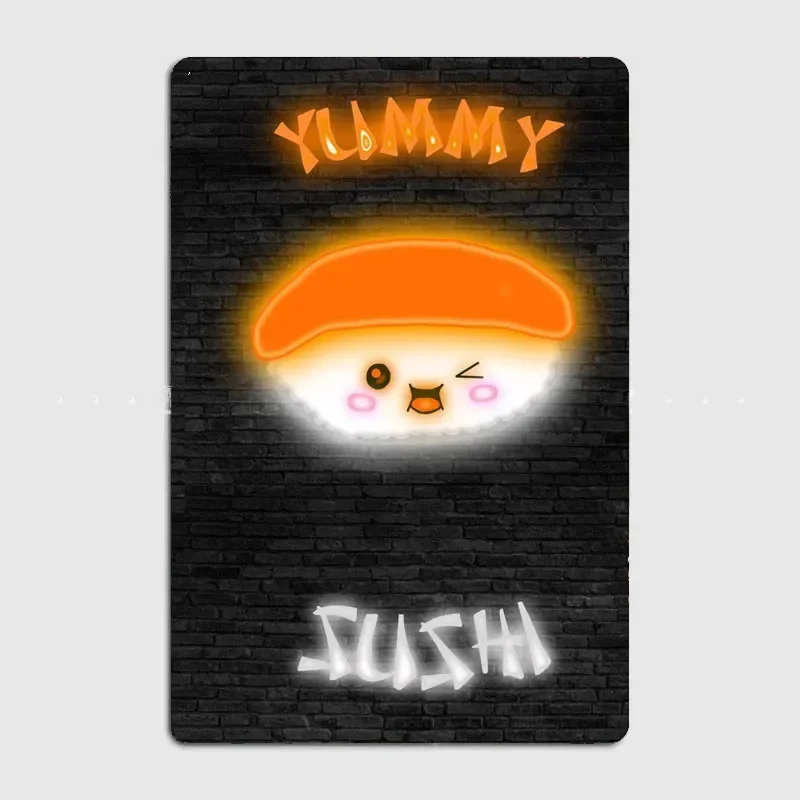 Home Cinema Food - YUMMY SUSHI Essen Neon Schild Metall