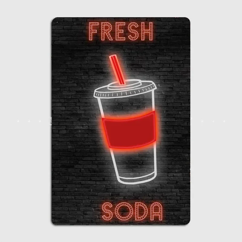 Home Cinema Food - SODA Essen Neon Schild Metall Zeichen