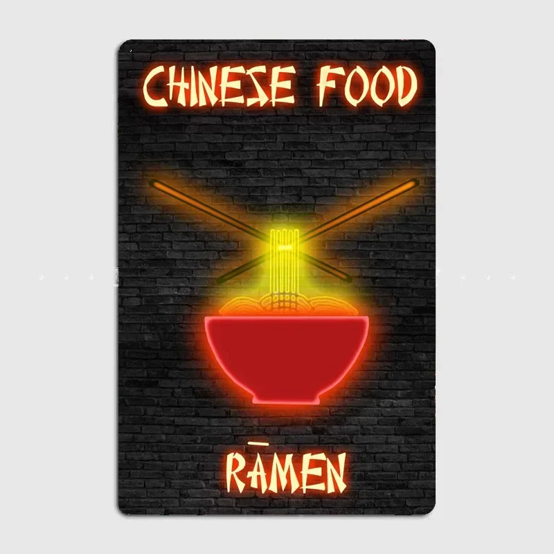 Home Cinema Food - Ramen Food Neon Schild Metallschild Poster