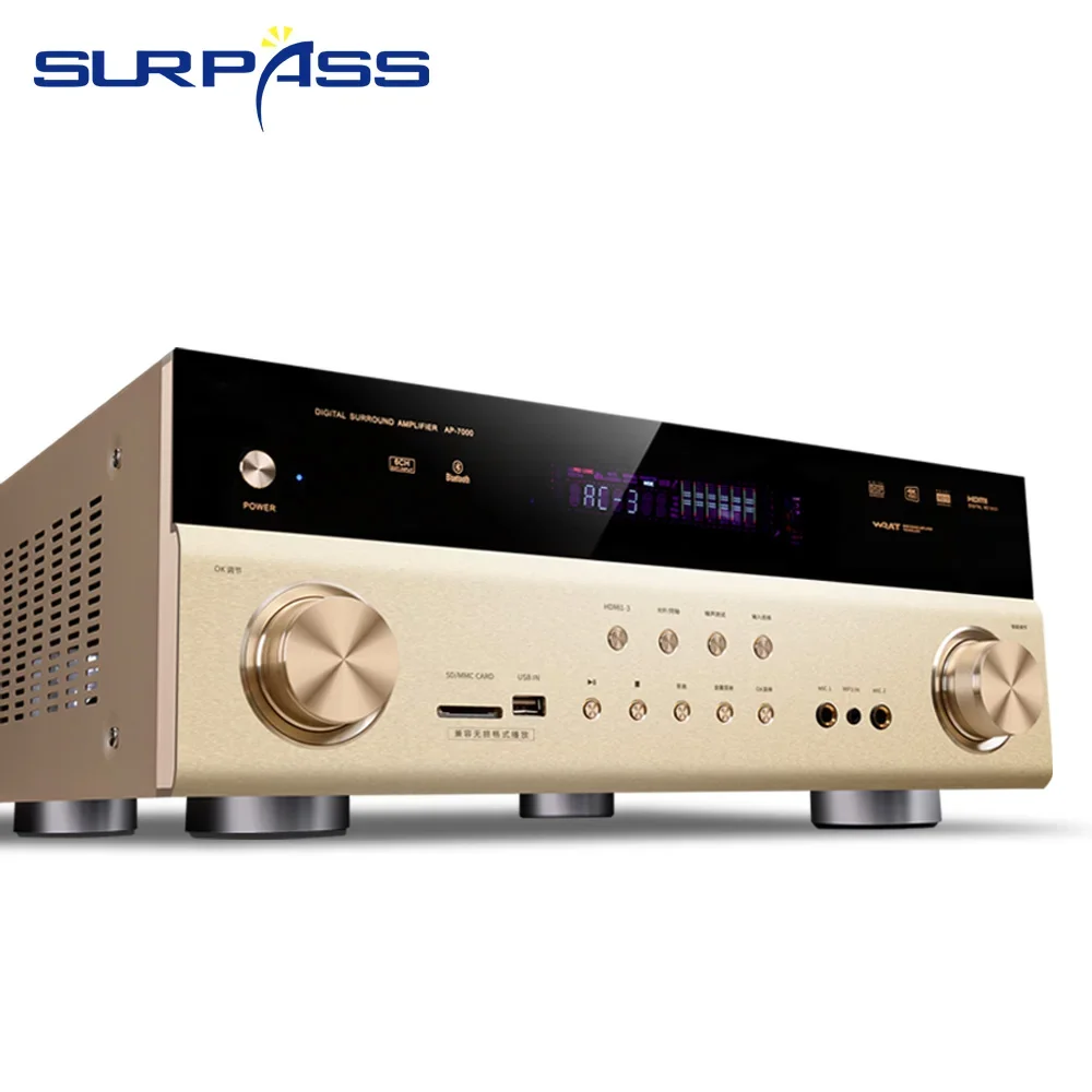 Home Cinema Bluetooth 5.1 - Heimkino-Audioverstärker 6-Kanal Bluetooth HiFi Digitalverstärker True