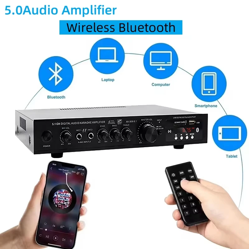 Home Cinema Bluetooth 5.1 - AV-369BT Bluetooth 5.1 Sound Lautsprecher AMP