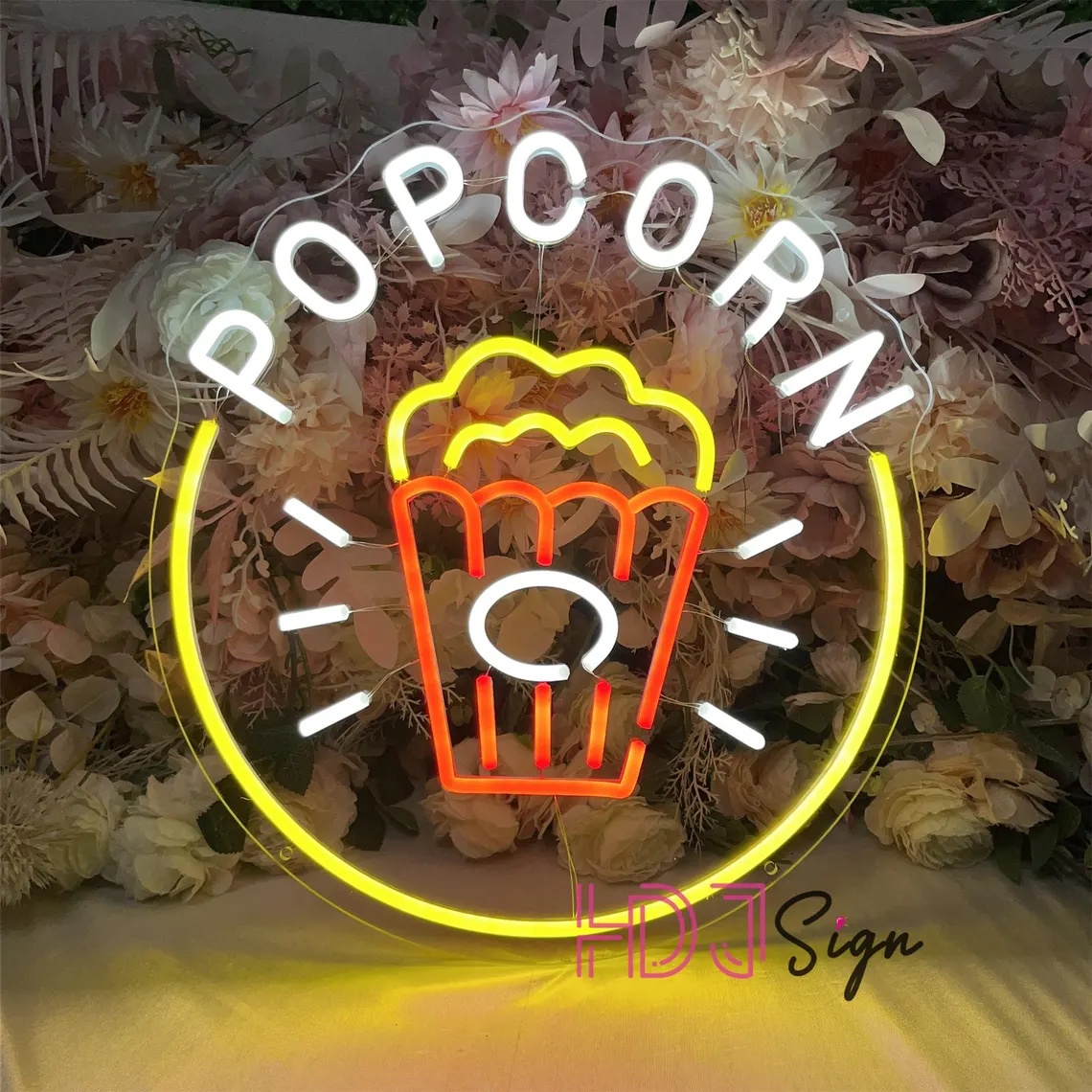 Home Cinema Food - Popcorn LED-Neonschild, Neonlicht für Foodbars, Kino-Wandkunst,