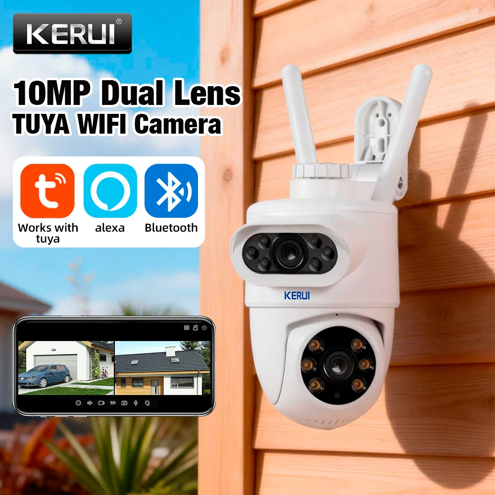 Home Cinema Wall Panels - KERUI 5K 10MP Dual-Objektiv PTZ WLAN-Kamera