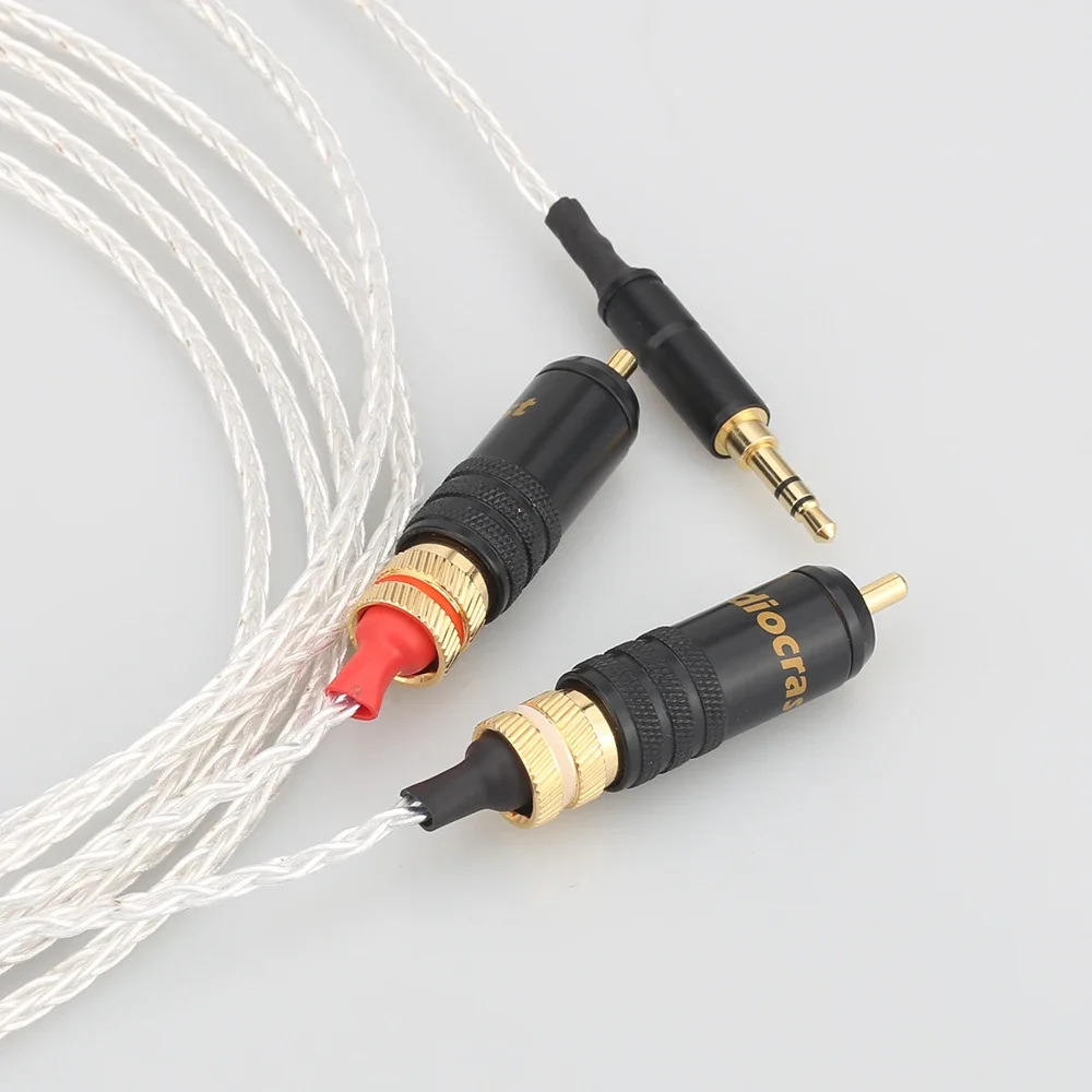 Home Cinema Player - Audiocrast Versilbertes 3,5-mm-Stereo-auf-2-RCA-Kabel, High-End 3,5-mm-auf-Dual-RCA-Kabel für