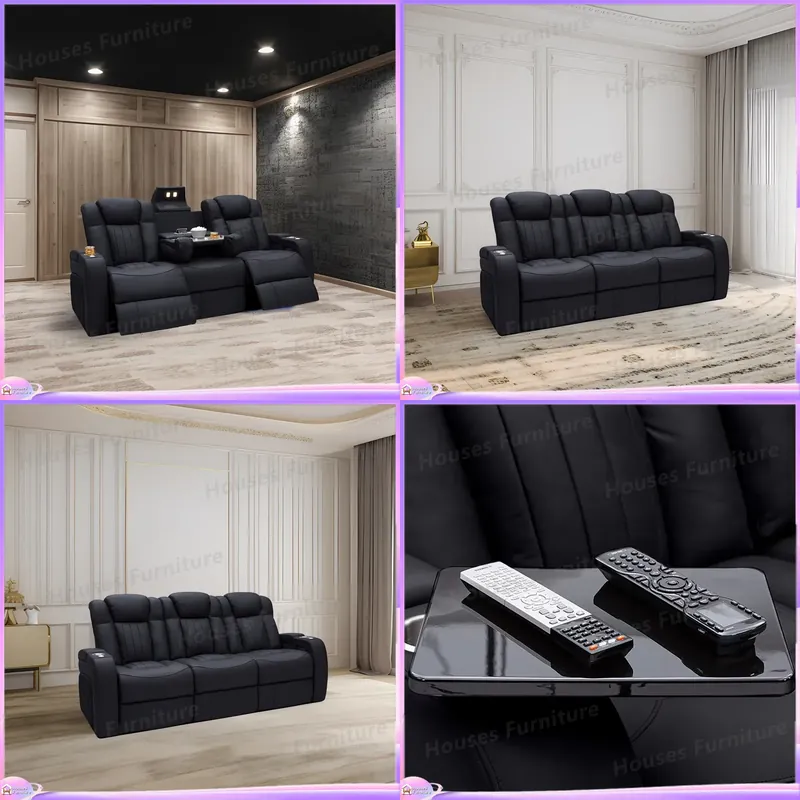 Home Cinema Chairs - Leder-Relaxsessel Heimkino-Stuhl mit Kühlfunktion Getränkehalter Aufbewahrungsbox