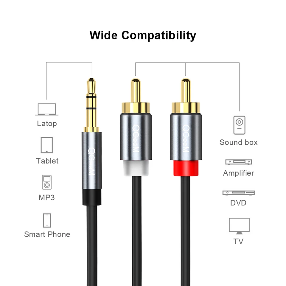 QGeeM RCA-Kabel 2RCA auf 3,5mm – Home Cinema Player Bewertung und Preis
