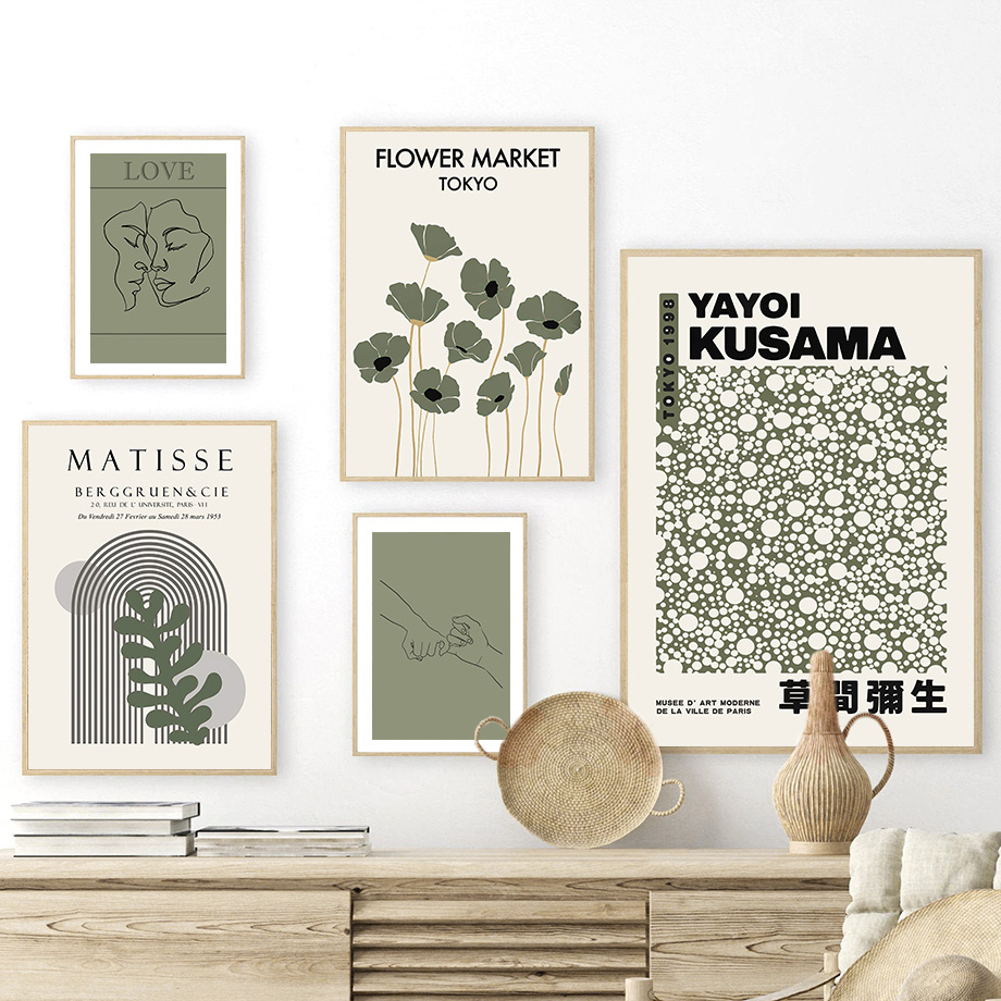 Salbeigrüne Yayoi Kusama Matis – Home Cinema Wall Art Bewertung und Preis