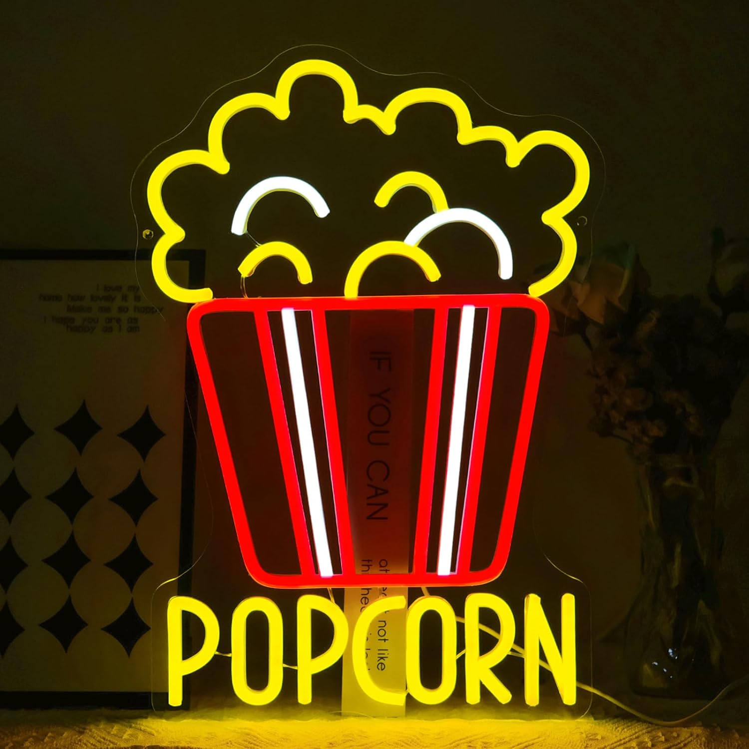 Popcorn Neon-Schild Dimmbares  – Home Cinema Food Bewertung und Preis