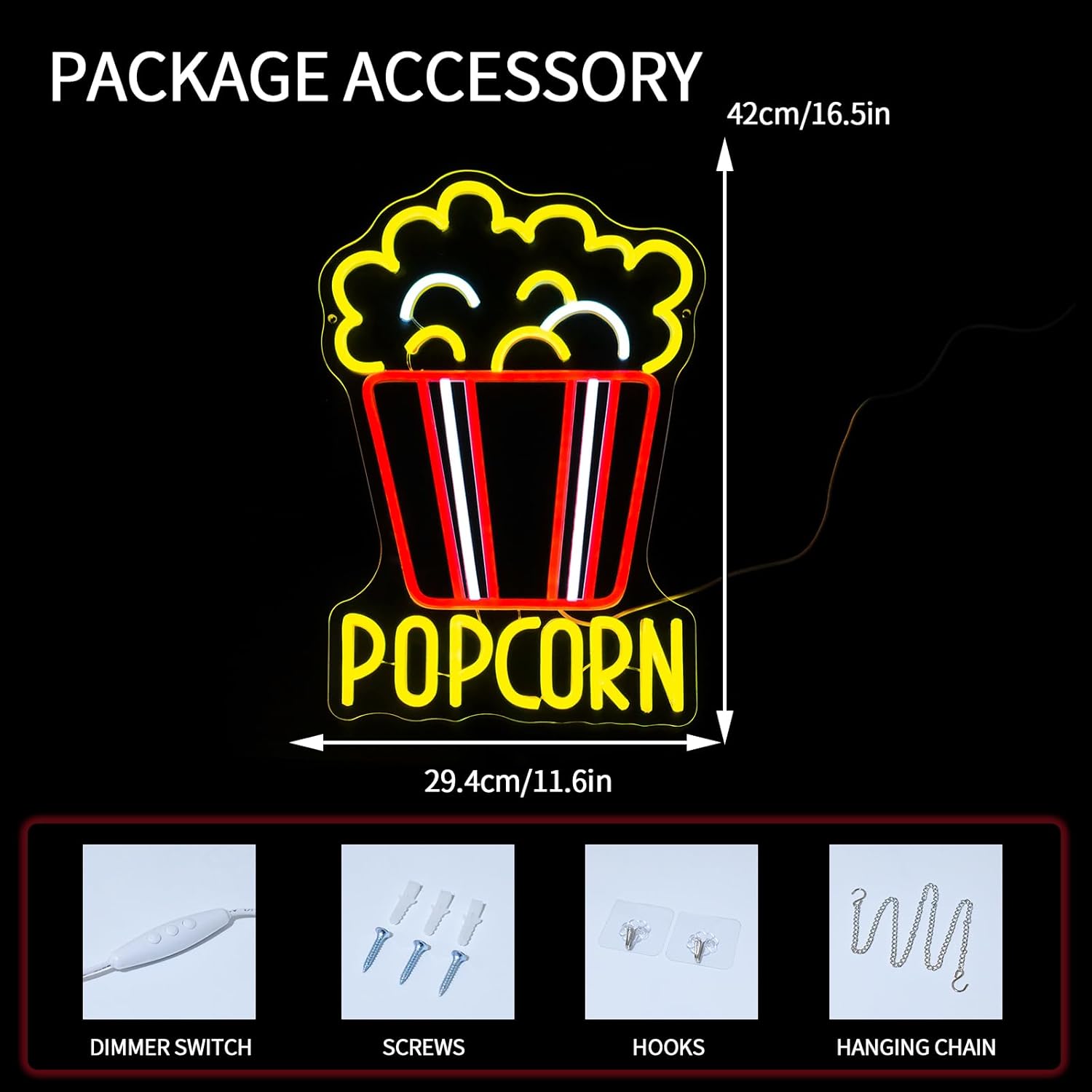 Popcorn Neon-Schild Dimmbares  – Home Cinema Food Bewertung und Preis
