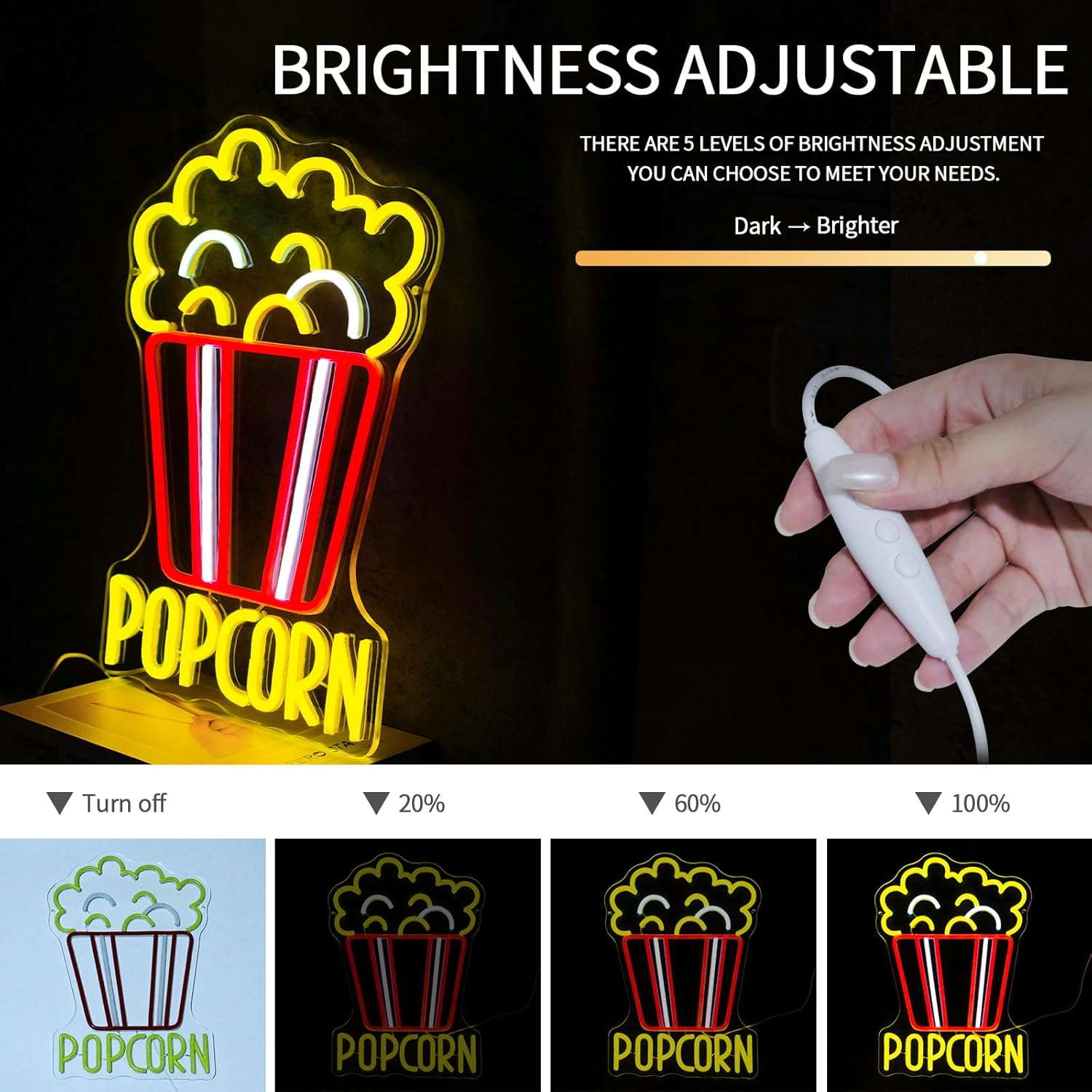 Popcorn Neon-Schild Dimmbares  – Home Cinema Food Bewertung und Preis