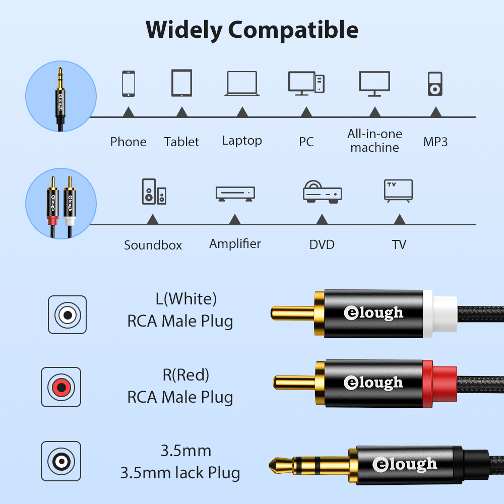 Elough RCA Kabel AUX RCA Lauts – Home Cinema Player Bewertung und Preis