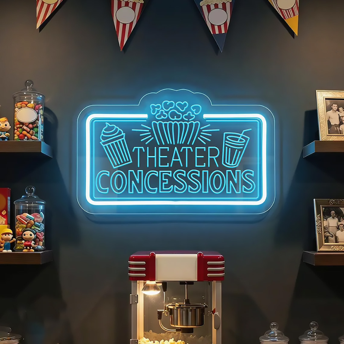 Neon-Schild für Kino-Konzessio – Home Cinema Food Bewertung und Preis