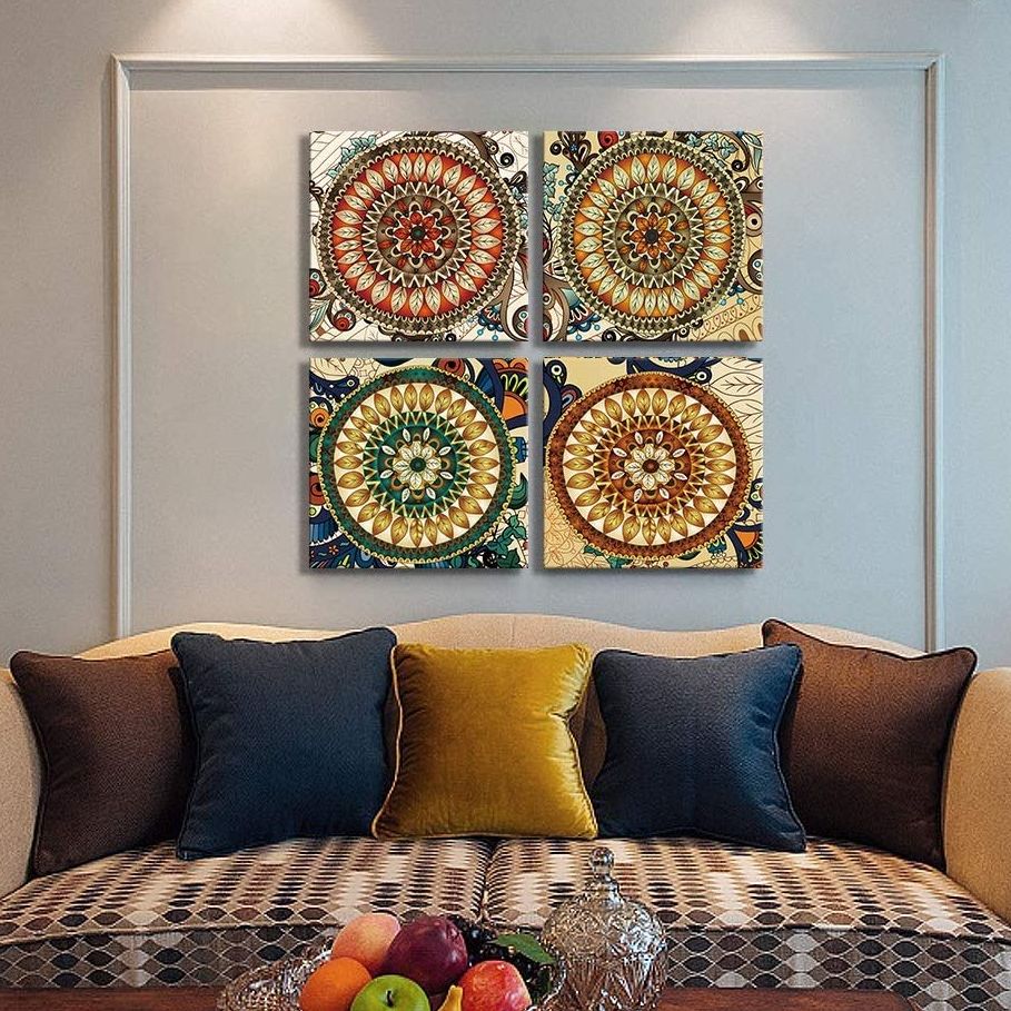 4 stück Mandala Vintage Blumen – Home Cinema Wall Art Bewertung und Preis