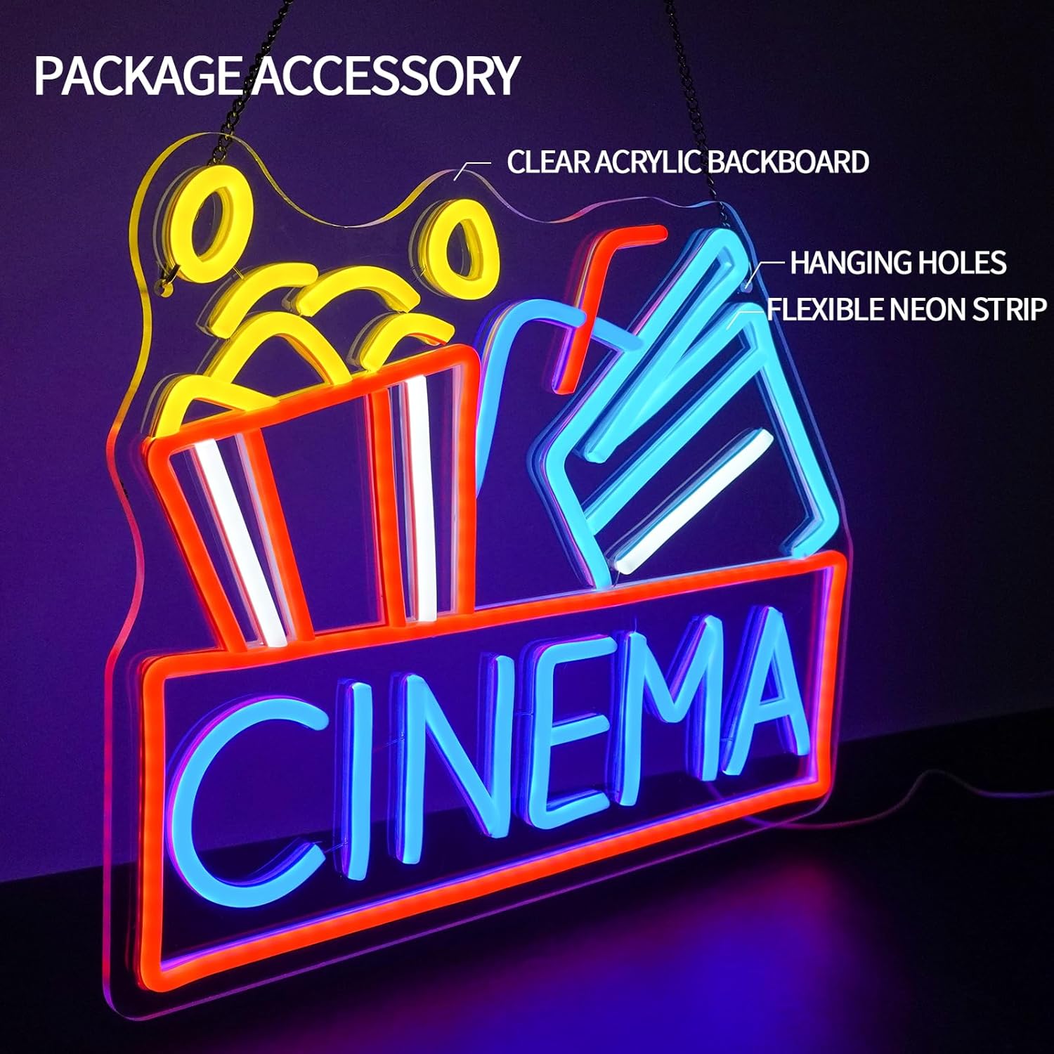 Popcorn Neon-Schild Dimmbares  – Home Cinema Food Bewertung und Preis