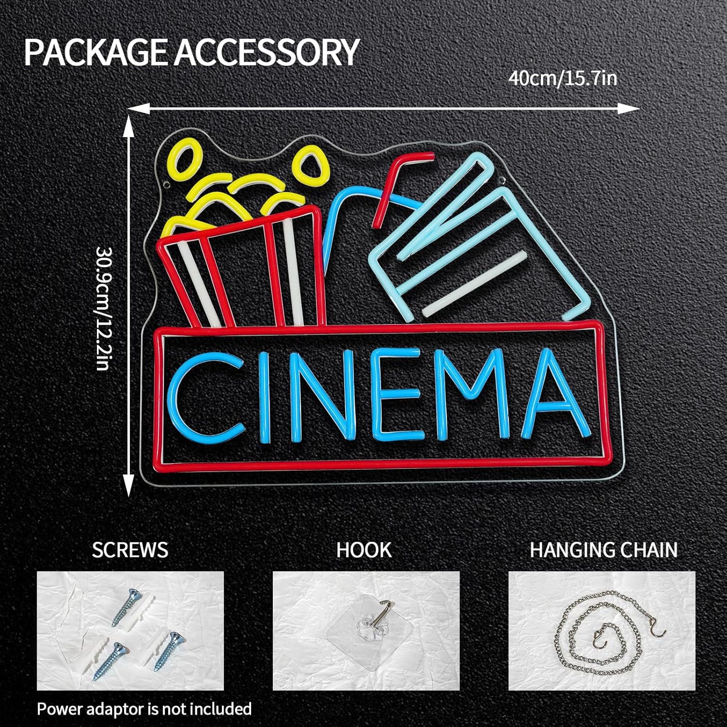 Popcorn Neon-Schild Dimmbares  – Home Cinema Food Bewertung und Preis